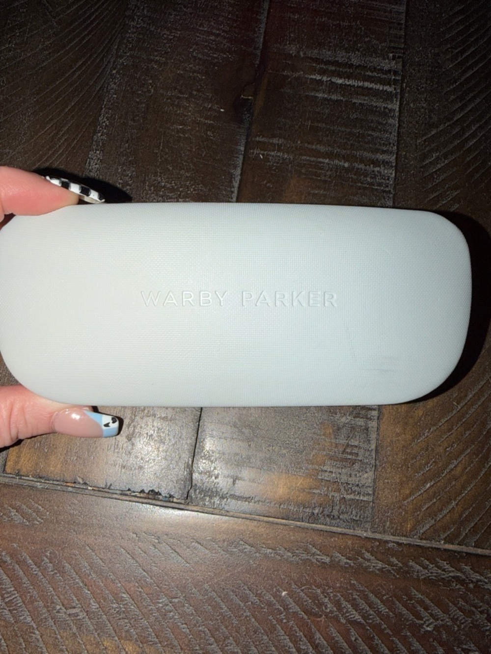 Warby Parker Gray with Blue interior Hard Eyeglass Case